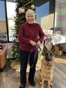 Nancy Goodyear with dog